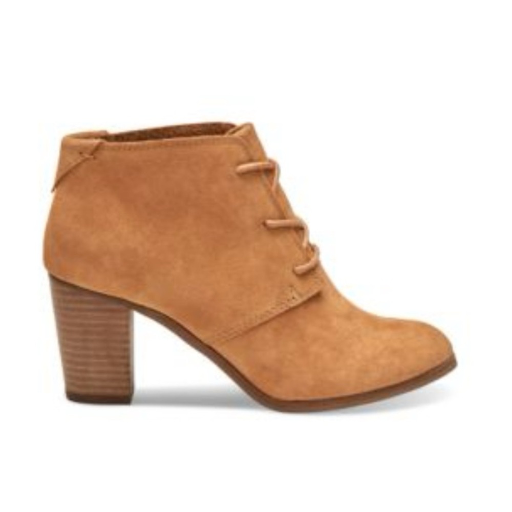 TOMS Lunata Lace Up Suede Ankle Boot Wheat Size US 8